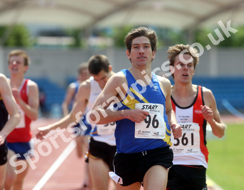 Nick Hooker (Leeds City AC) wins the senior 1500 metres, Northern Championships, Sport City, Manchester